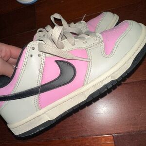 Nike Kids Pink and Cream Sneakers